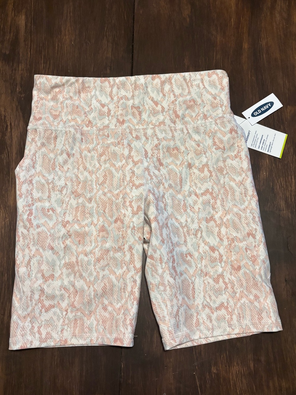 Old Navy Peach Snake-Print Bike Shorts